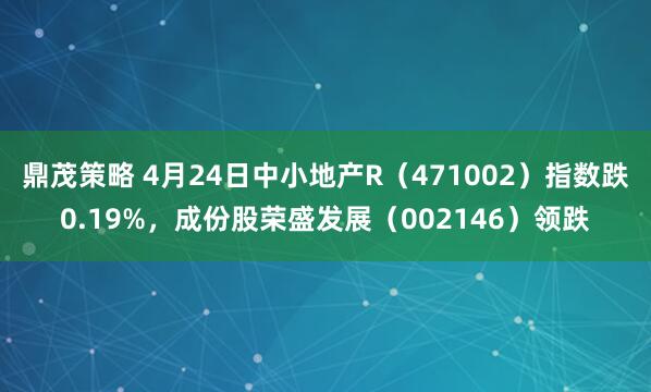 鼎茂策略 4月24日中小地产R（471002）指数跌0.19%，成份股荣盛发展（002146）领跌