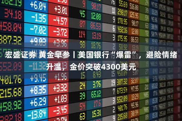 宏盛证券 黄金早参丨美国银行“爆雷”,避险情绪升温,金价突破4300美元