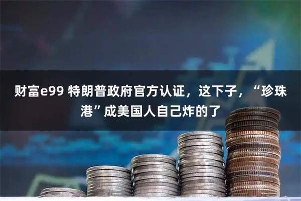 财富e99 特朗普政府官方认证,这下子,“珍珠港”成美国人自己炸的了
